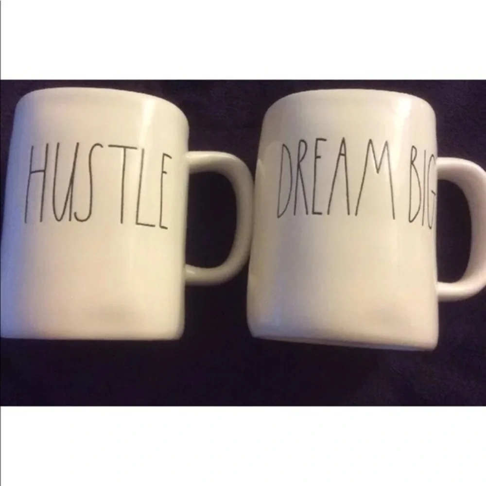 NEW Rae Dunn HUSTLE DREAM BIG SET Coffee Tea Mugs